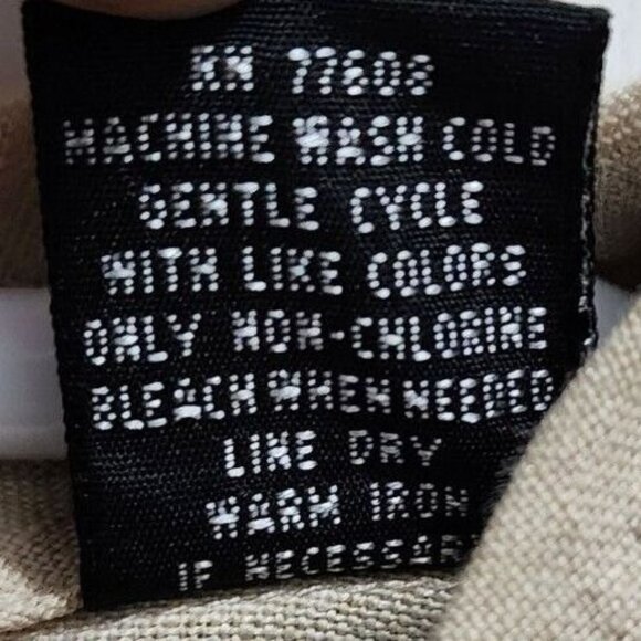 J. Peterman Women’s Sleeveless Collared Button Up Top Beige 100% Linen Size 10 - Picture 7 of 11